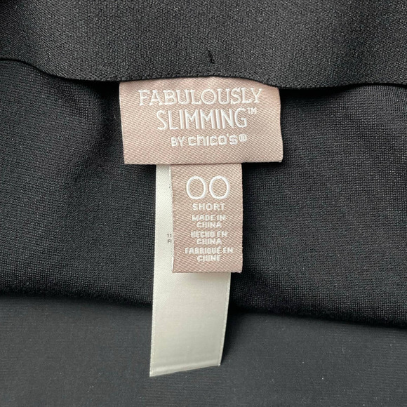 Chicos Fabulously Slimming Black Pants w Thick Elastic waistband 00 Short (SZ 2) - Picture 5 of 11